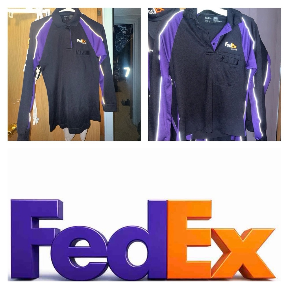 Two EXTRA SMALL SIZE FedEx work shirts.